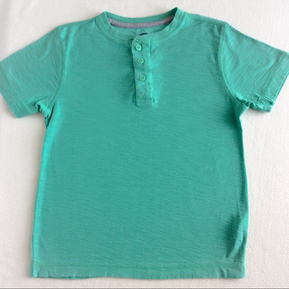 Space Dyed Short Sleeve Henley Shirt Seafoam Green
